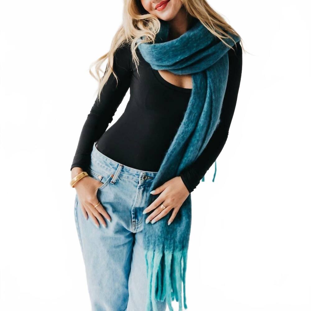 NEW PRETTY SIMPLE helga blanket scarf in teal